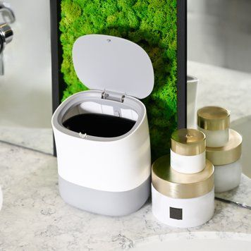 Відро  для сміття настільне з кришкою 1,5 Л МВМ BIN-21 1,5L WHITE/GRAY BIN-21 1,5L фото