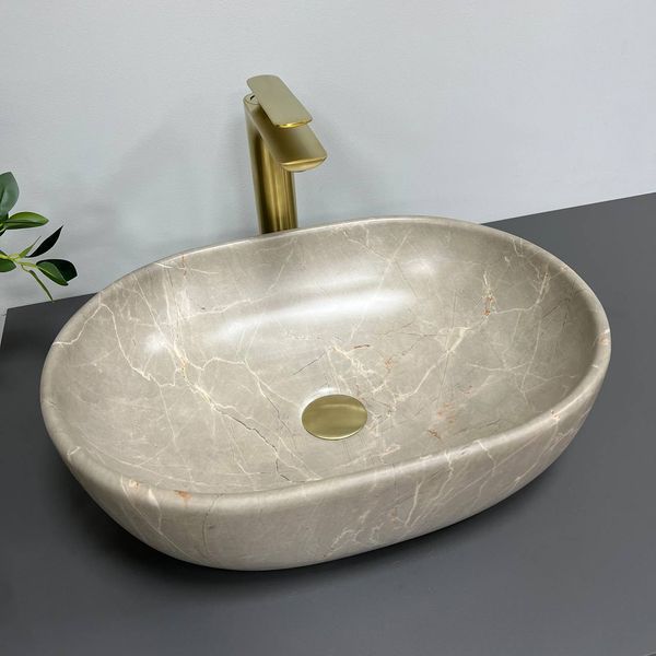 Умивальник (раковина) VBI MODENA S BEIGE STONE MATT накладний VBI-012003 VBI-012003 фото