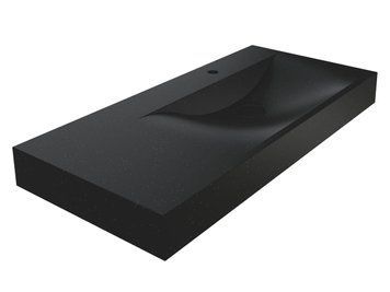 Умывальник подвесной VIOLA R 12,2*100*46 Черный 8813480 17353 фото