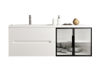 Тумба MARSAN MODESTE NEW 1400 Варіант №4 GLASS без умивальника MODESTE-NEW-V4-GLASS-T1400 фото