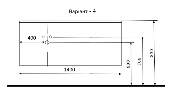 Тумба MARSAN MODESTE NEW 1400 Вариант №4 GLASS без умывальника MODESTE-NEW-V4-GLASS-T1400 фото