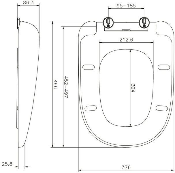 Сидіння для унітазу з мікроліфтом, швидкозйомне AM.PM C307851WH Sensation C307851WH фото