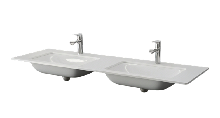 Тумба MARSAN CHESTER WOOD 1400 Вариант9 + Столешница стеклянная 1400 (2) с раковиной КВАДРО/ЭЛИС CHESTERWOOD-TU1400-V9 фото
