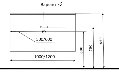 Тумба MARSAN MODESTE NEW 1000 Вариант №3 GLASS без умывальника MODESTE-NEW-V3-GLASS-T1000 фото