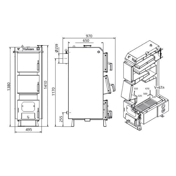Котел твердопаливний сталевий Thermo Alliance Vulcan V 4.0 SF 18 SD00051323 фото