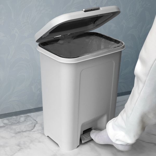 Мусорное ведро с крышкой и педалью МВМ BIN-03 18L GRAY BIN-03 18L фото