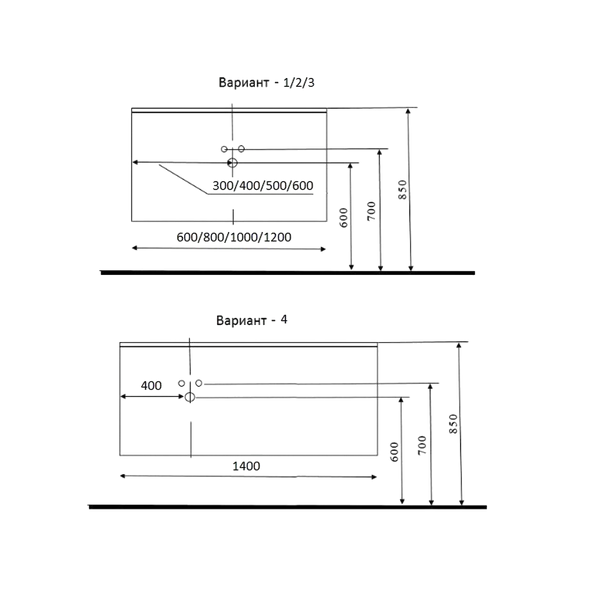 Тумба MARSAN MODESTE NEW 600 Вариант №1 Деко 2 без умывальника MODESTE-NEW-D2-T600 фото