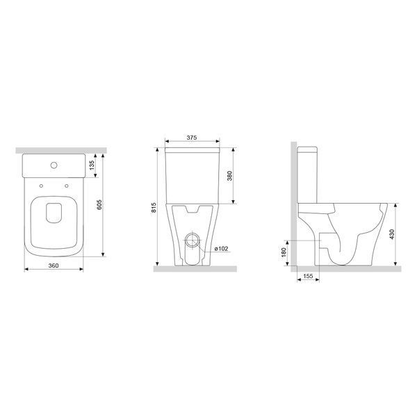 Унитаз-компакт безободковый с сиденьем микролифт Damixa Titan DX78C8600SC DX78C8600SC фото