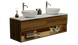 Тумба MARSAN CHESTER WOOD 1400 Вариант 9 + Столешница акриловый камень 1400(2) под настольный умывальник 12 мм белый глянец CHESTERWOOD-TS-1400-9VA фото