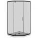 Душова кабіна 90x90 см Am.Pm Gem 5-corner Pivot W90UG-405-090BT (без піддону скло прозоре, профіль чорний матовий) W90UG-405-090BT фото 1