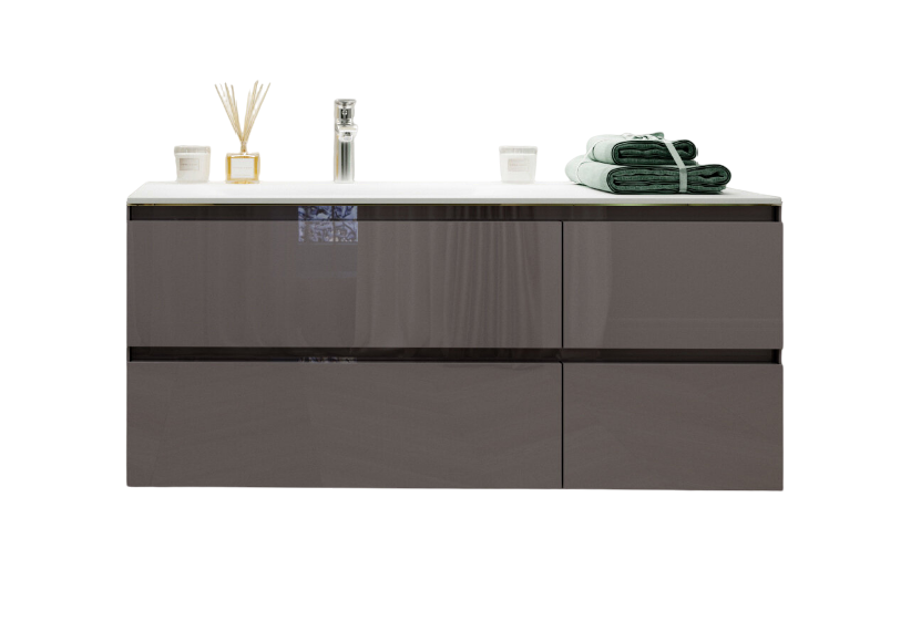 Тумба MARSAN NIKOLET 1300 вариант №2 L/R+ умывальник акриловый камень (матовый) NIKOLET-V2-TUAK130 фото