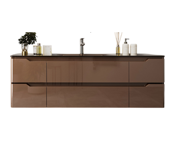 Тумба MARSAN MARTIN NEW 1300 капучино Вариант №2 + Раковина R25 стеклянная КВАДРО 1300 MARTIN-NEW-V2-TUS1300 фото