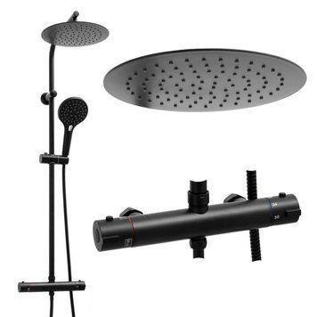 Душевой гарнитур YOKA BERGEN 25 BLACK с термостатом * BP.BERGEN-THERM-25-BLK фото