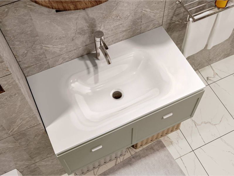 Умивальник на тумбу JESSEL 12,4*80*45 Глянець Білий 0000748 15452 фото