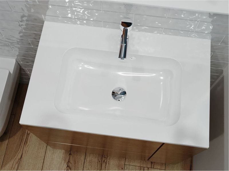 Умивальник на тумбу DELLA 13,4*70*45 Глянець Білий 0000178 15389 фото