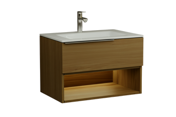 Тумба MARSAN CHESTER WOOD 700 Вариант 1 + Раковина акриловый камень КВАДРО 700 белый глянец CHESTERWOOD-TU700-V1 фото