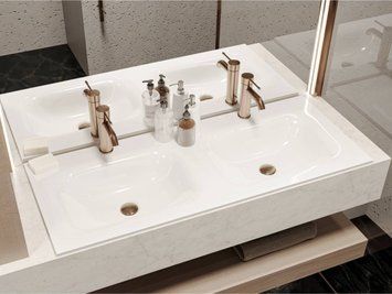 Умывальник на тумбу JESSEL double 12,4*110*45 Глянец Белый 0000923 15554 фото