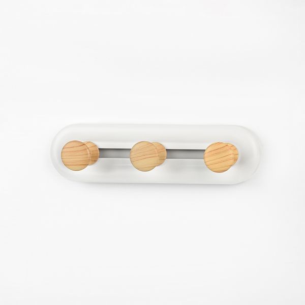 Вешалка на 3 крючка МВМ HP-01/3 White/Wood HP-01/3 фото