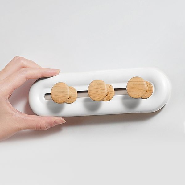 Вешалка на 3 крючка МВМ HP-01/3 White/Wood HP-01/3 фото