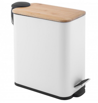 Корзина для мусора YOKA MOBY WHITE BAMBOO 5л. для ванной комнаты CH.MOBY-5-WHT фото