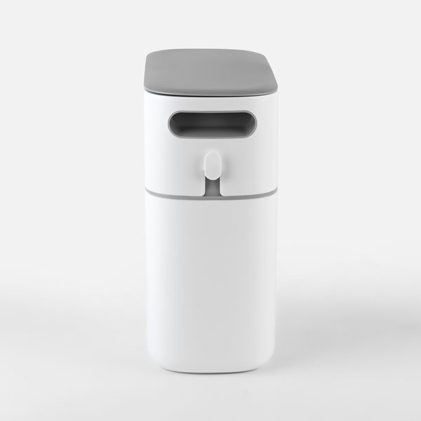 Ведро для мусора с крышкой узкое 12 Л МВМ BIN-22 12L WHITE/GRAY BIN-22 12L фото