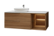 Тумба MARSAN CHESTER WOOD 1100 Вариант 3 + Столешница акриловый камень 1100 под настольный умывальник 12 мм левая/правая белый глянец CHESTERWOOD-TS-1100-V3A фото