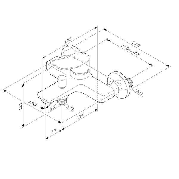 Смеситель для ванны и душа AM.PM X-Joy F85A10000 F85A10000 фото