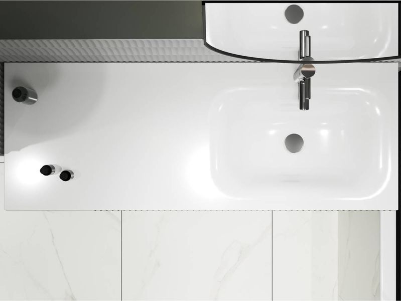 Умивальник над пральною машиною JESSEL R 12,4*120*45 Глянець Білий 0001056 15556 фото