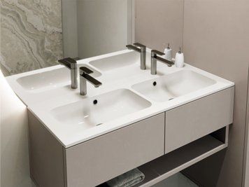 Умывальник на тумбу DELLA double 13,4*110,1*45,1 Глянец Белый 0000168 15394 фото