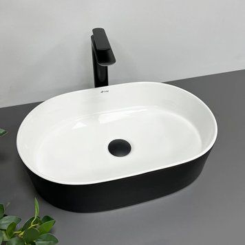 Умивальник (раковина) VBI VERONA 50 BLACK WHITE накладний VBI-011309 VBI-011309 фото