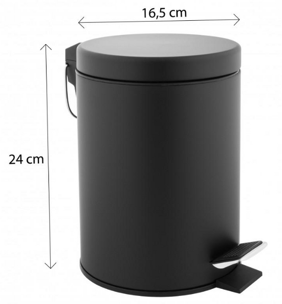 Корзина для мусора YOKA LABI BLACK 3л. для ванной комнаты CH.LABI-BLK CH.LABI-BLK фото