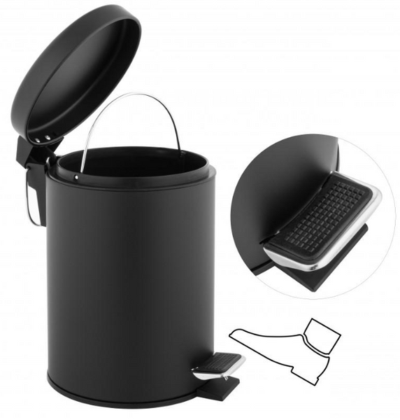 Корзина для мусора YOKA LABI BLACK 3л. для ванной комнаты CH.LABI-BLK CH.LABI-BLK фото