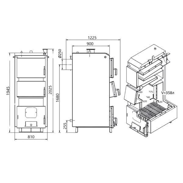 Котел твердопаливний сталевий Thermo Alliance Vulcan Plus V 4.0 VPSFW 80 SD00051333 фото