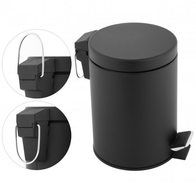 Корзина для мусора YOKA LABI BLACK 3л. для ванной комнаты CH.LABI-BLK CH.LABI-BLK фото