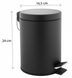 Корзина для мусора YOKA LABI BLACK 3л. для ванной комнаты CH.LABI-BLK CH.LABI-BLK фото 5
