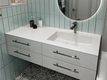 Умывальник на тумбу ERICA R 15,7*120*50 Глянец Белый 8813492 17434 фото