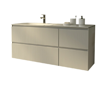 Тумба MARSAN NIKOLET 1200 L/R вариант 2 Деко-1 умывальник акриловый камень (матовый) NIKOLET-V2DECO1-UAMT1200 фото