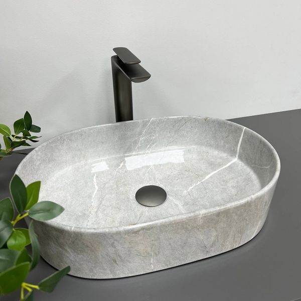 Умывальник (раковина) VBI VERONA 50 GREY STONE GLOSSY накладной VBI-011310 VBI-011310 фото