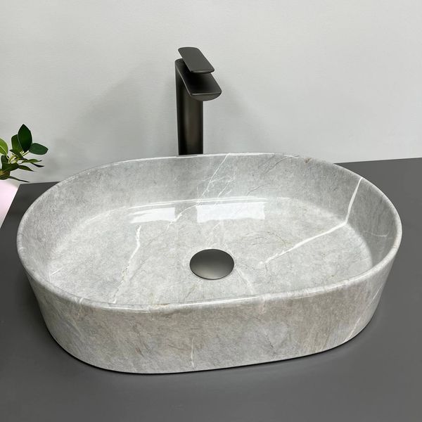 Умывальник (раковина) VBI VERONA 50 GREY STONE GLOSSY накладной VBI-011310 VBI-011310 фото