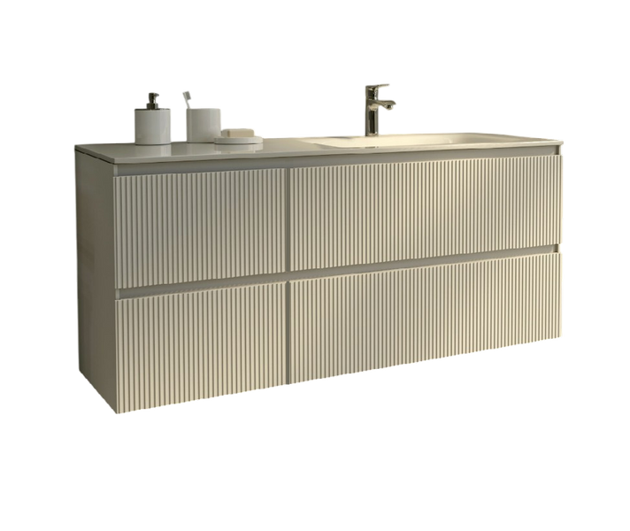 Тумба MARSAN NIKOLET 1200 L/R варіант 2 Деко-1 умивальник акриловий камінь (матовий) NIKOLET-V2DECO1-UAMT1200 фото