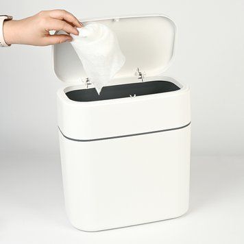 Відро для сміття з кришкою 10L МВМ BIN-23 10L WHITE/GRAY BIN-23 10L фото