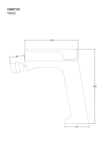 Змішувач для біде CORSAN TRINO BLACK чорний CMB7131BL CMB7131BL фото
