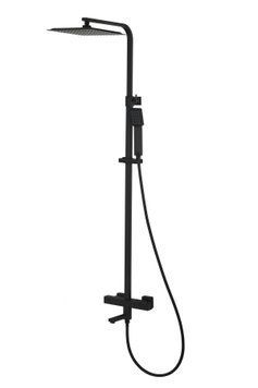 Душевой гарнитур CORSAN ANGO BLACK с термостатом и изливом * CMN02TBLW фото