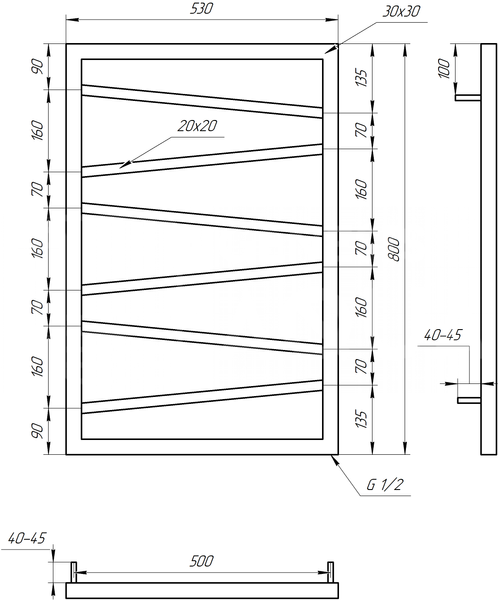 Сушка для рушників Genesis Light Електричний 100x53x3 4905 фото