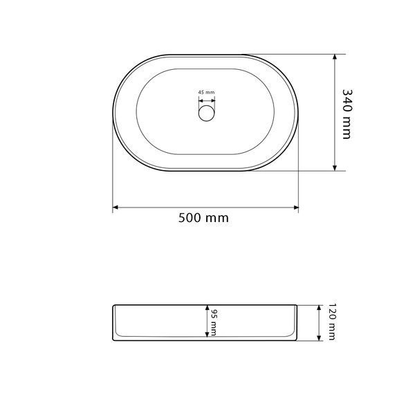 Умивальник (раковина) VBI VERONA 50 MARMO GLOSSY накладний VBI-011313 VBI-011313 фото