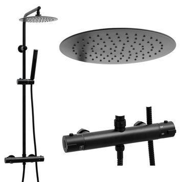 Душевой гарнитур YOKA FERRA 25 BLACK с термостатом * BP.FERRA-THERM-25-BLK фото