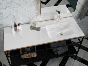 Умывальник над стиральной машиной DELLA R 13,4*120*45,1 Глянец Белый 0000912 15464 фото