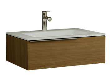 Тумба MARSAN CHESTER WOOD 700 Вариант 10 + Раковина акриловый камень КВАДРО 700 белый глянец CHESTERWOOD-TU700-V10 фото
