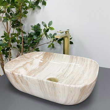 Умивальник (раковина) VBI RAVENNA TRAVERTINE GLOSSY накладний VBI-011204 VBI-011204 фото