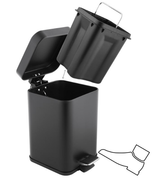 Корзина для мусора YOKA MUTI BLACK 3л. для ванной комнаты CH.MUTI-BLK фото